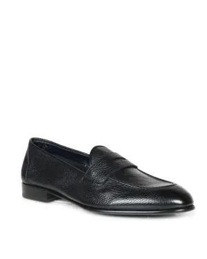 Deerskin Penny Loafer in Black