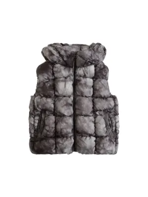 Diesel Kids   Smocked nylon hooded puffer vest 