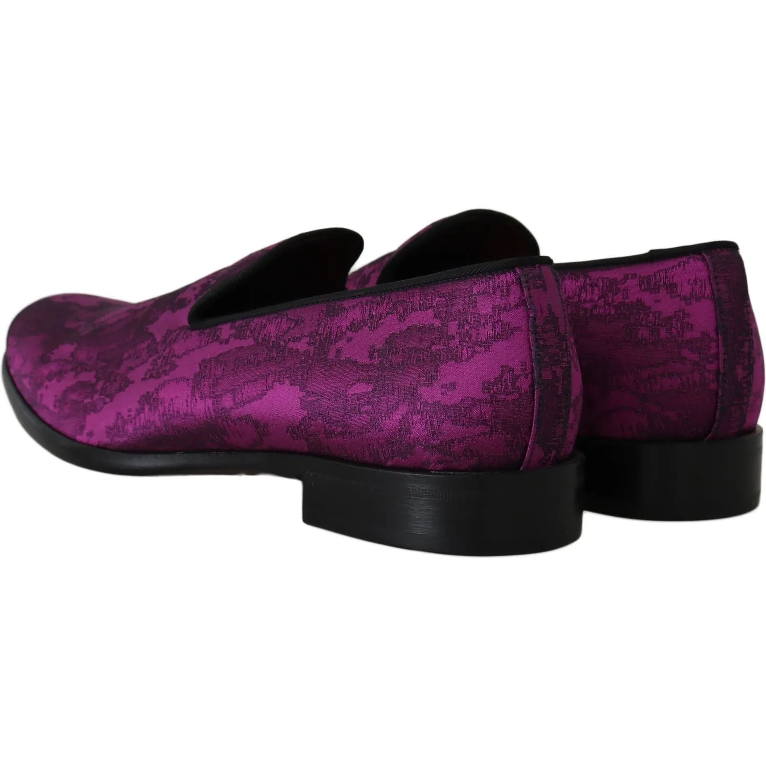 Dolce & Gabbana Elegant Silk-Wool Blend Loafers in Purple