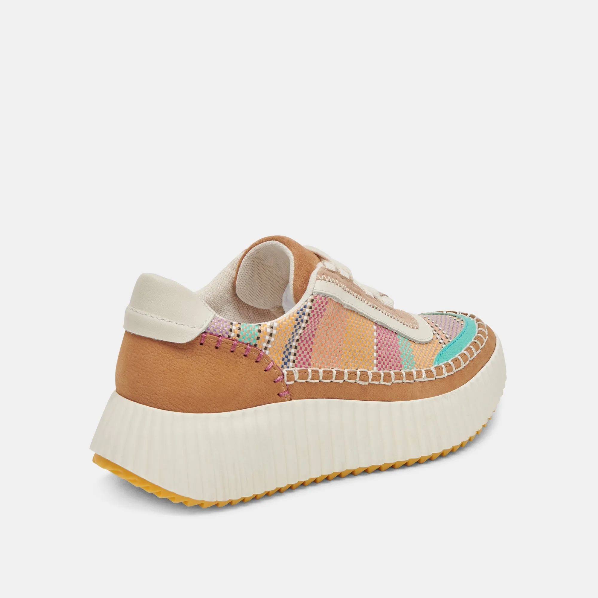 Dolce Vita Dolen Sneakers in Tan Multi Raffia