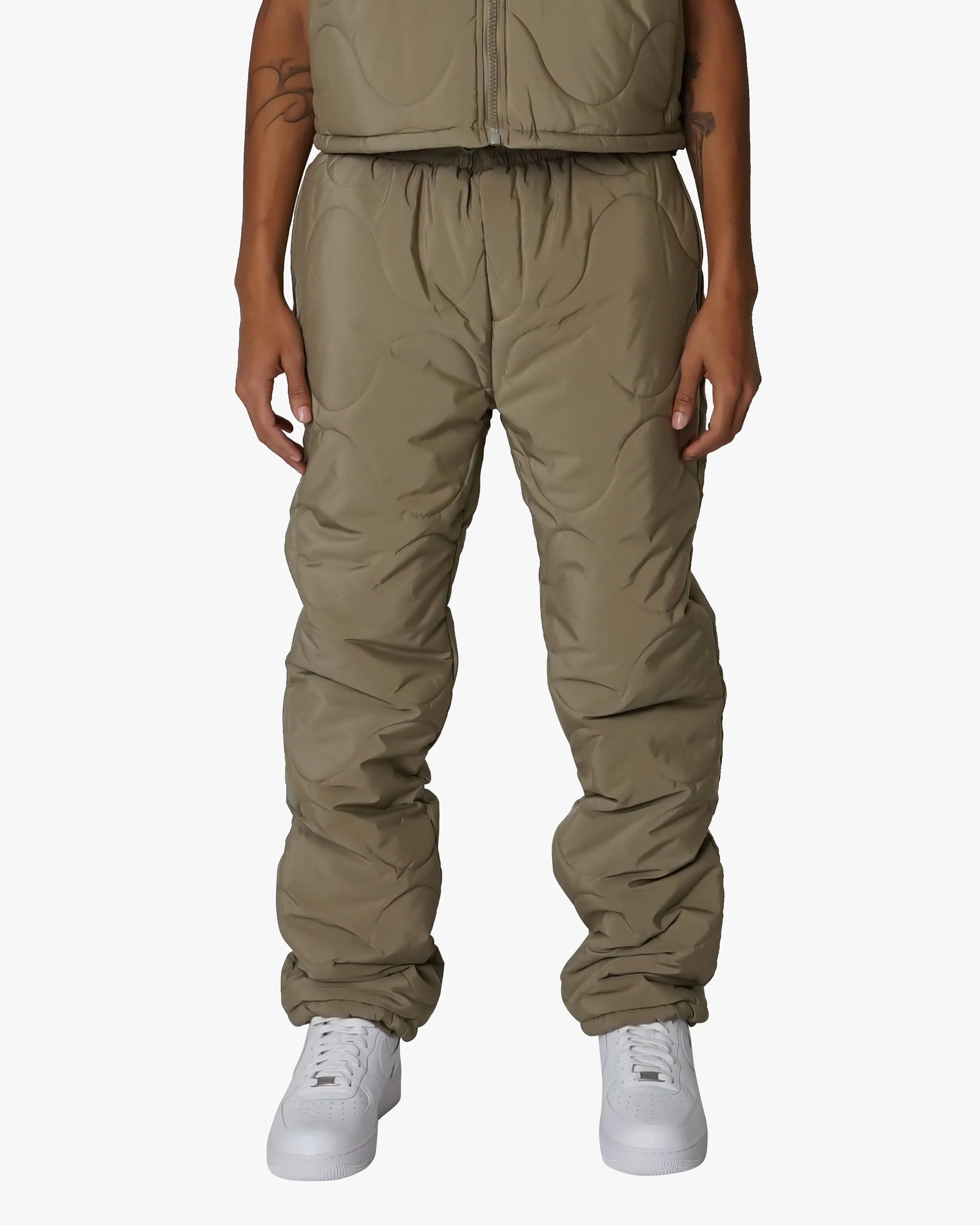 EPTM GRIDDY PUFFER PANTS-KHAKI