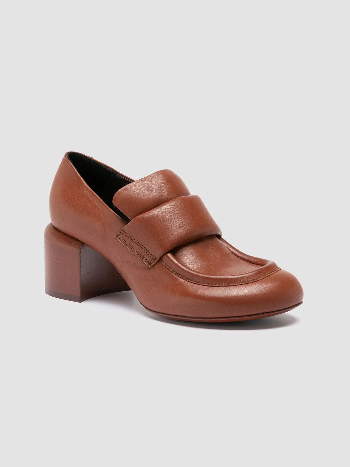 ETHEL 001 - Brown Leather Penny Loafers