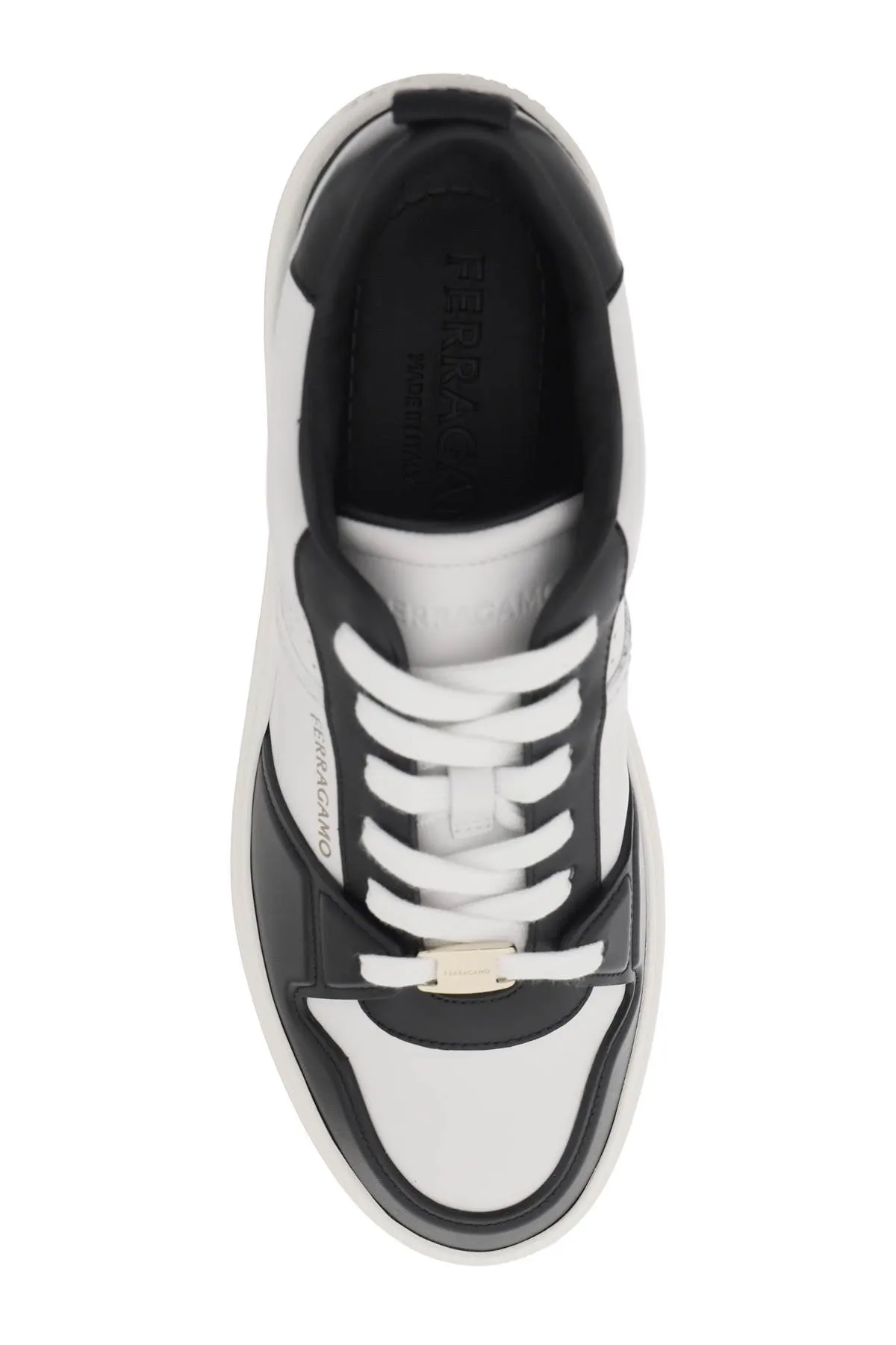 Ferragamo Two-Tone Leather Sneakers for Men - Classic Style and Sophistication