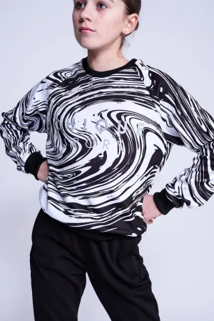 Fierce Open-Back Sweatshirt in Swirl