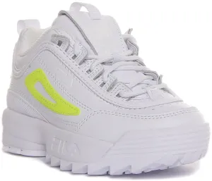 Fila Disruptor Ii In White Yellow For Kids