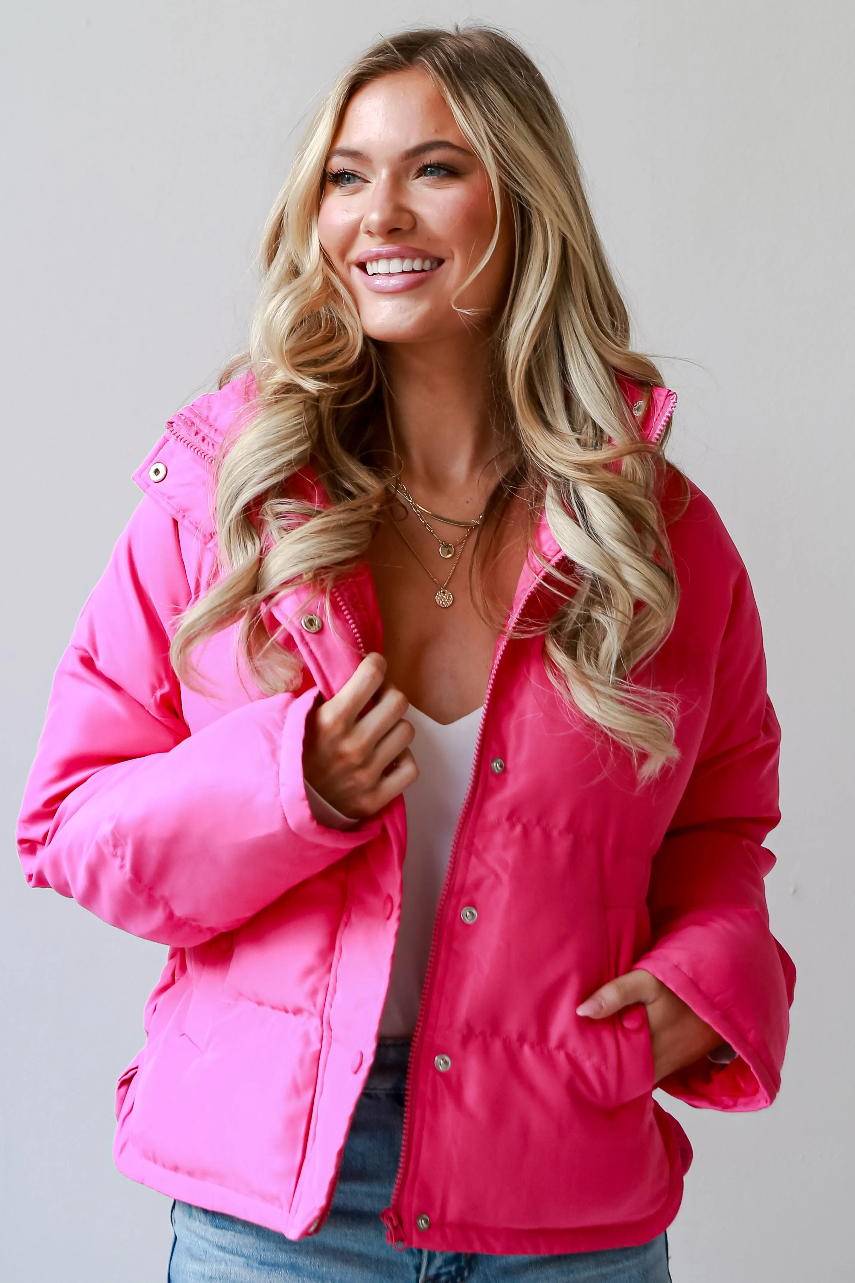 FINAL SALE - Trendy Coziness Pink Puffer Jacket