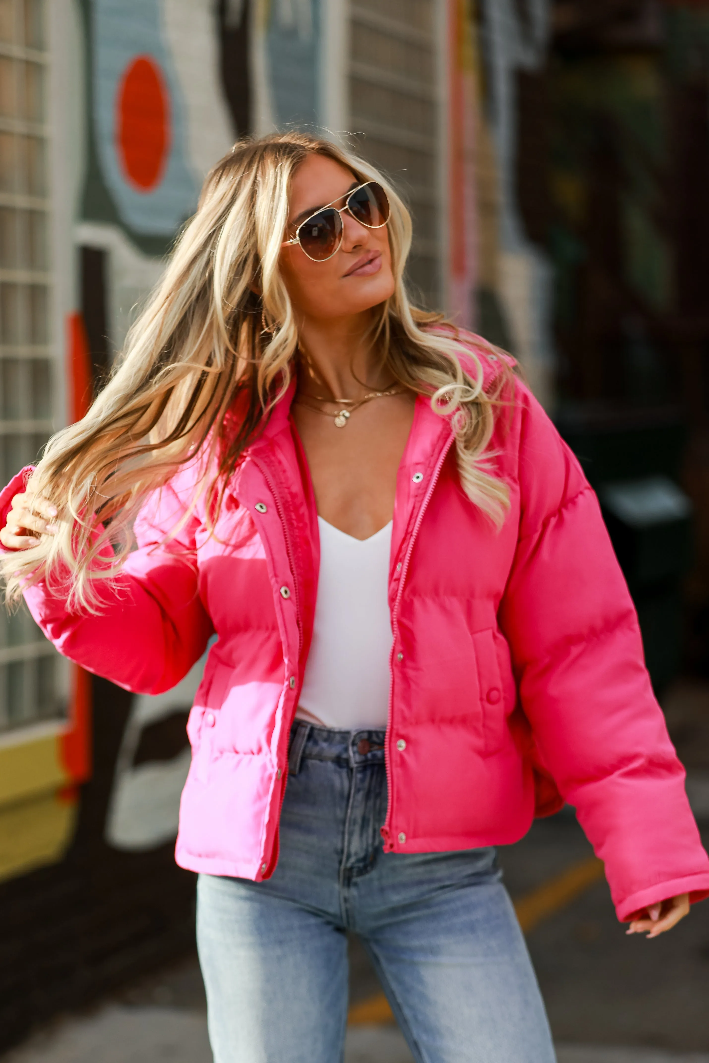 FINAL SALE - Trendy Coziness Pink Puffer Jacket