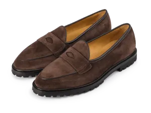 Grand Varenne Loafers in Dark Brown Shield Suede