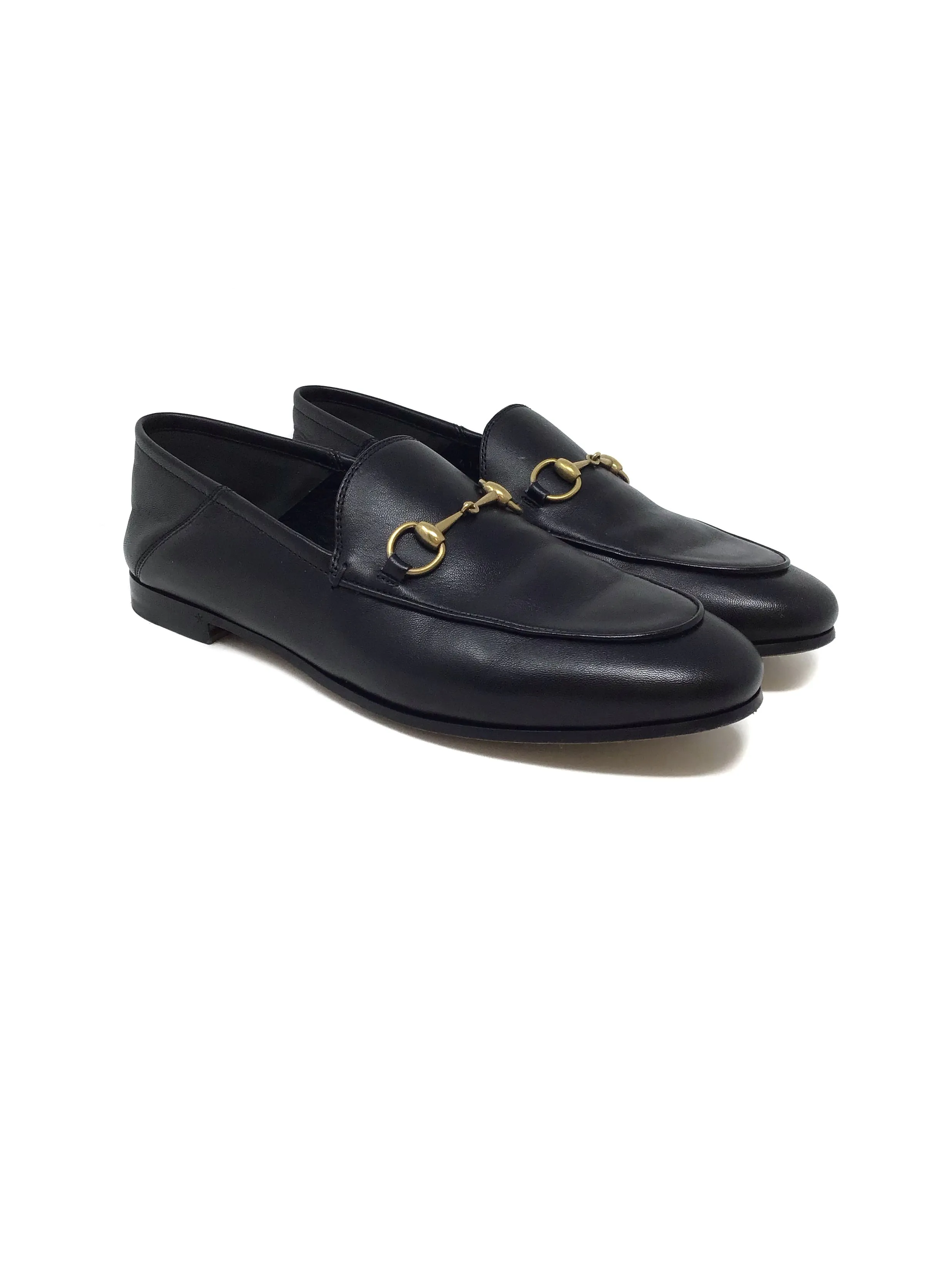 Gucci 38.5 Black  '23 'Brixton' Horsebit Leather Loafers