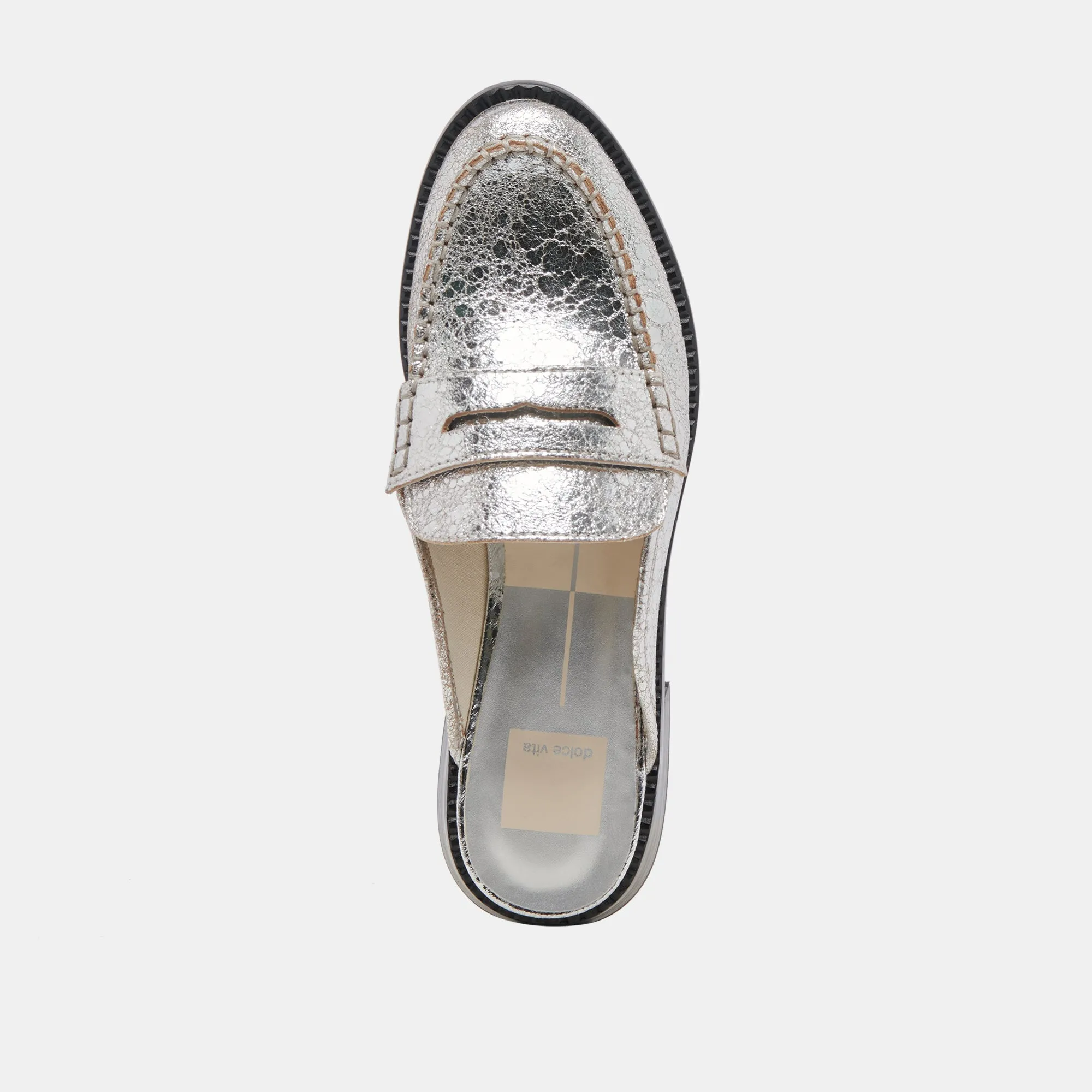 HAVAN LOAFERS SILVER DISTRESSED LEATHER