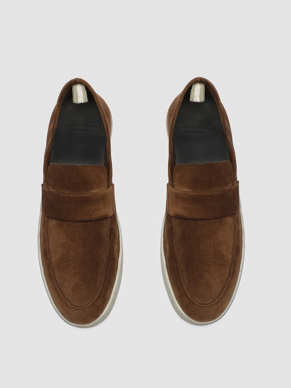 HERBIE 001 - Brown Suede Penny Loafers