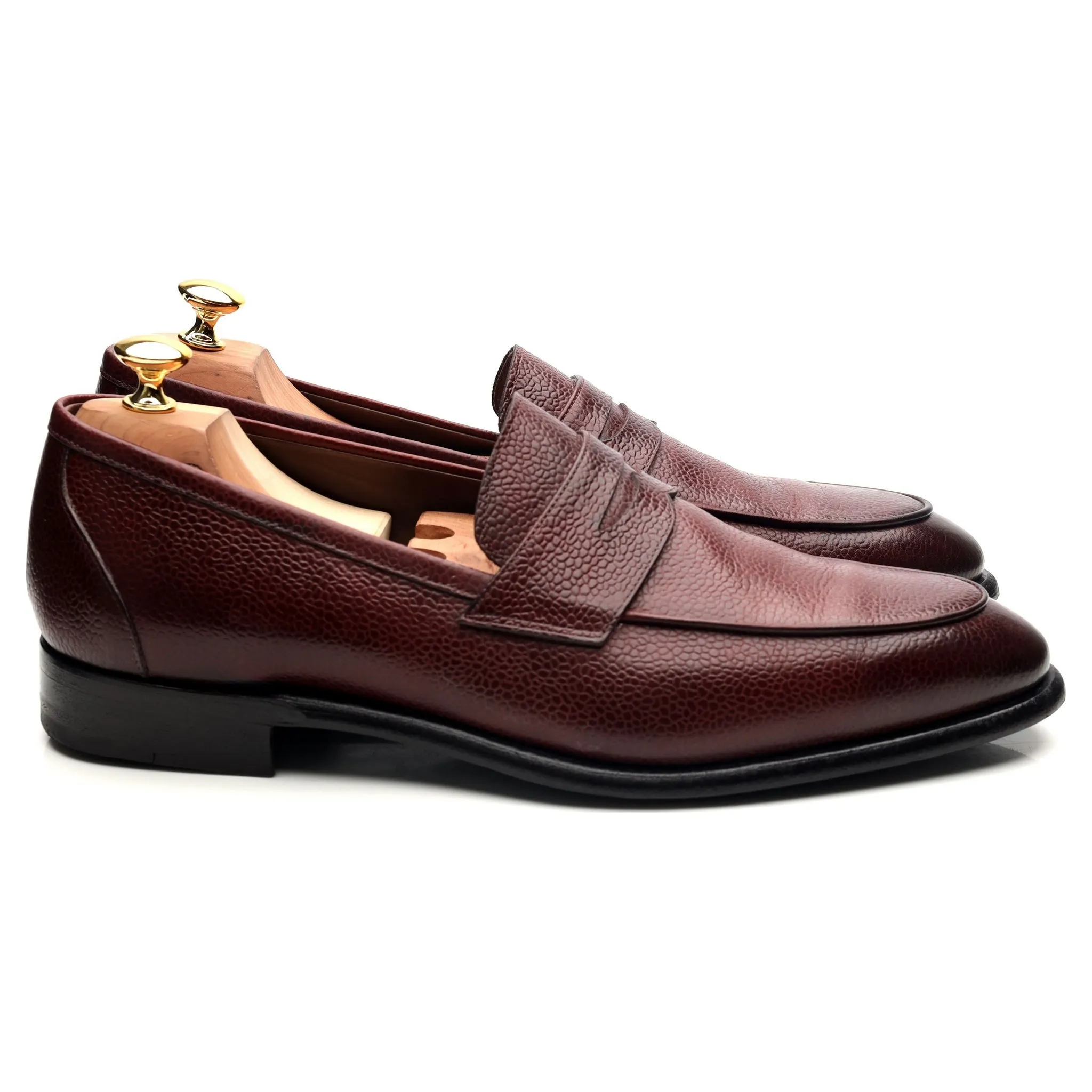 Herring Burgundy Leather Loafers UK 10.5