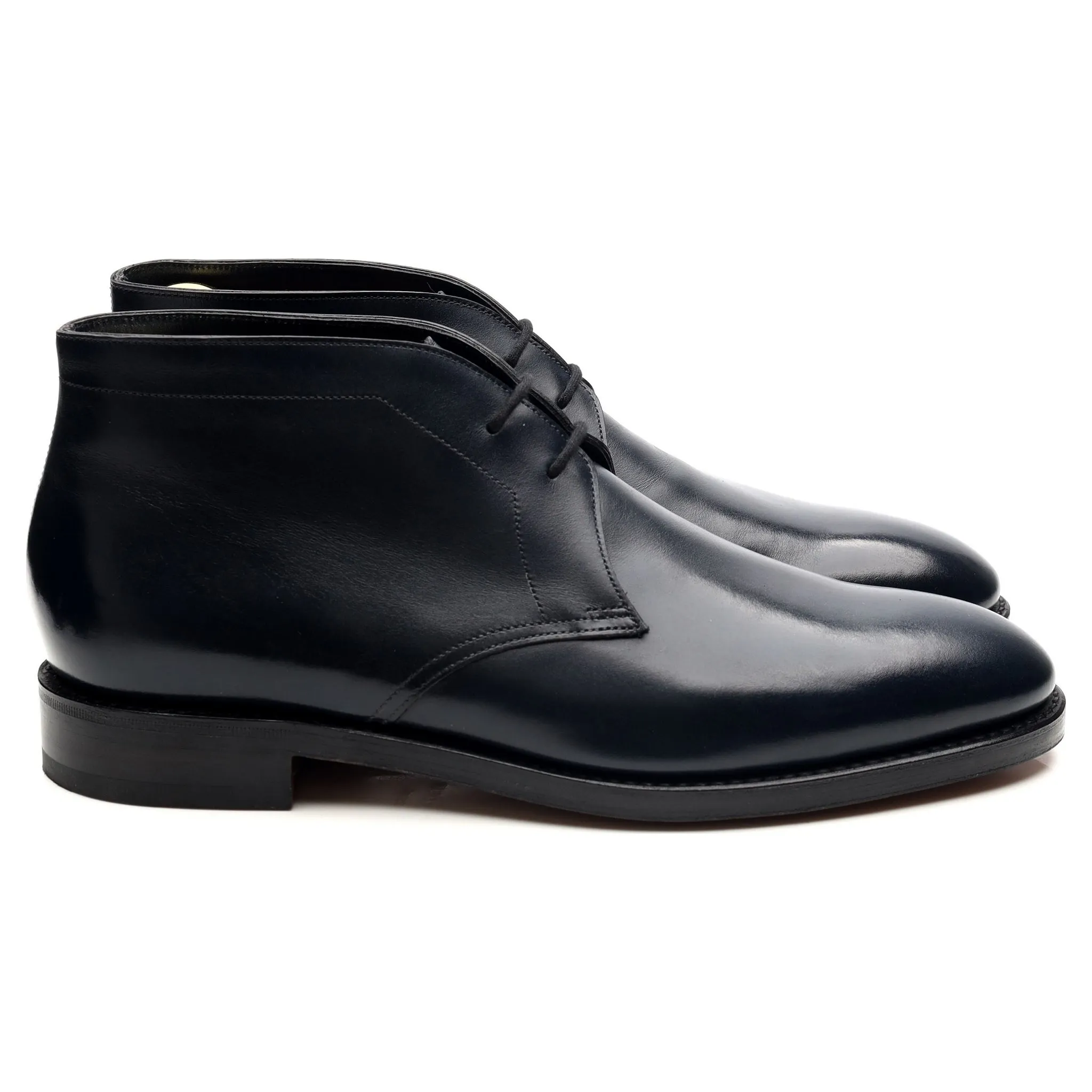 'Heywood' Navy Blue Leather Boots UK 7 E