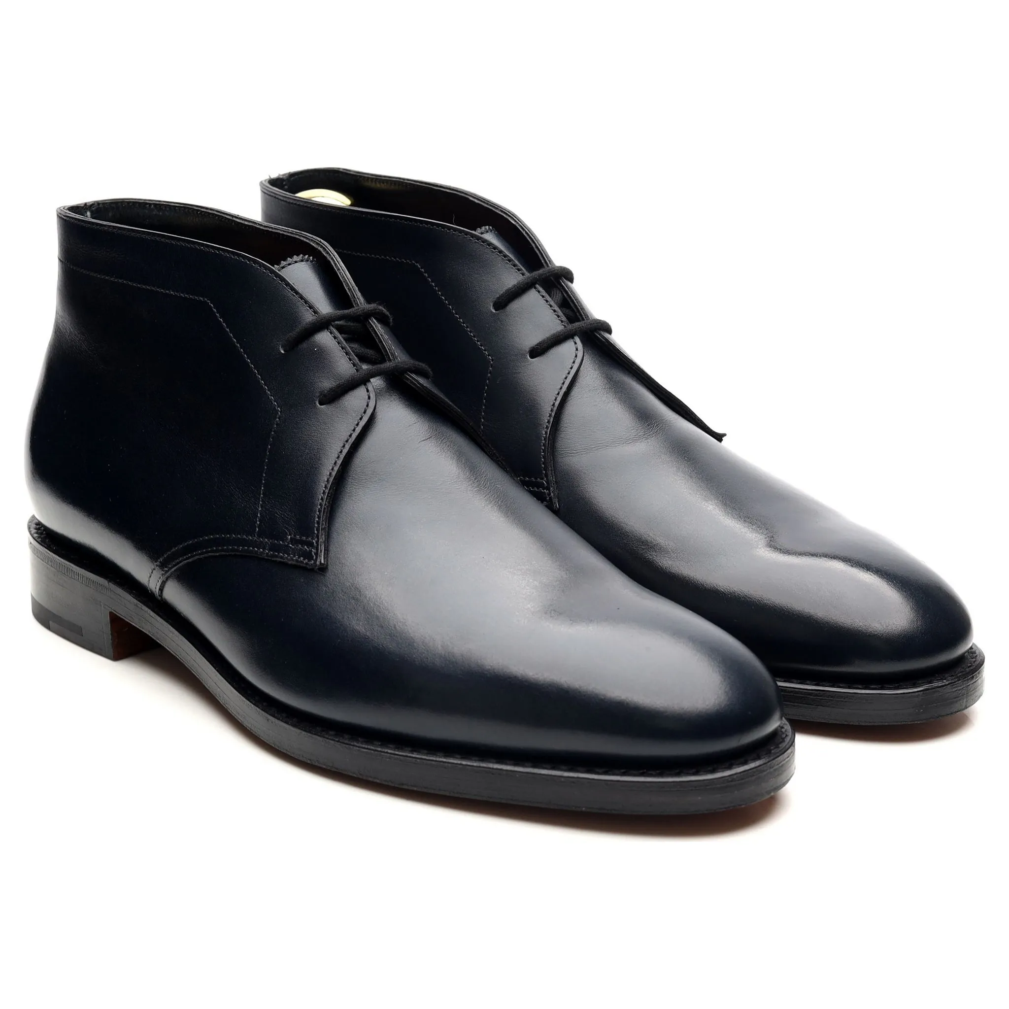 'Heywood' Navy Blue Leather Boots UK 7 E