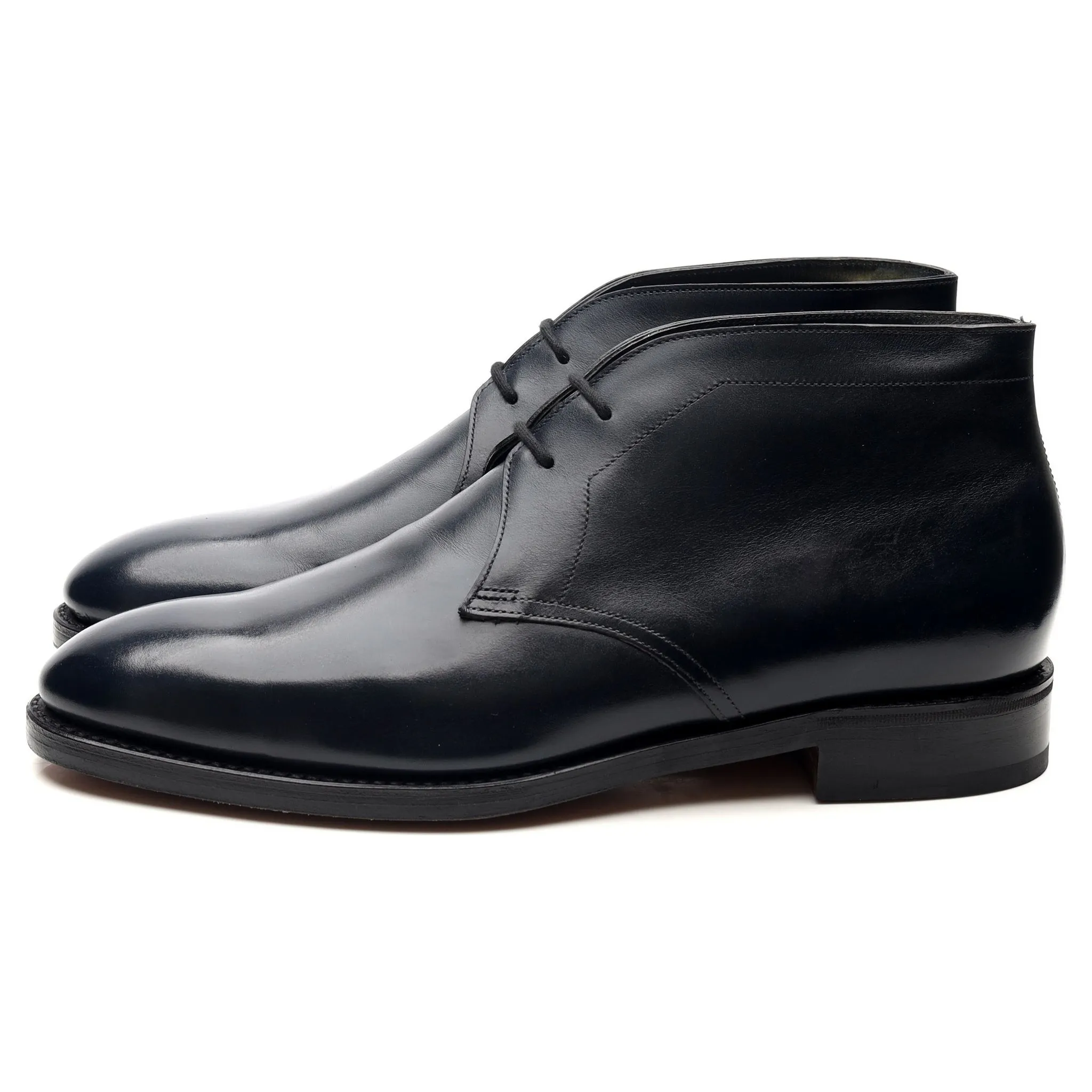 'Heywood' Navy Blue Leather Boots UK 7 E