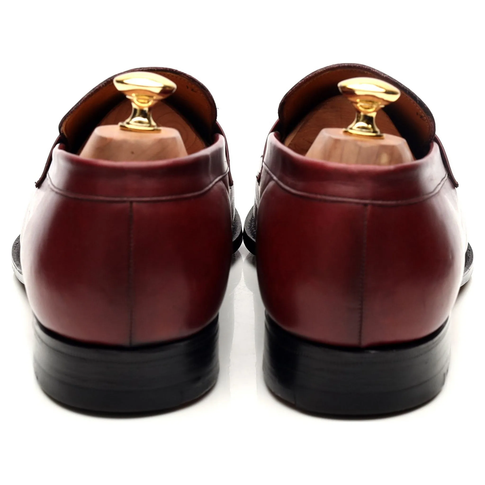 'Hilton' Burgundy Leather Loafers UK 10.5 F