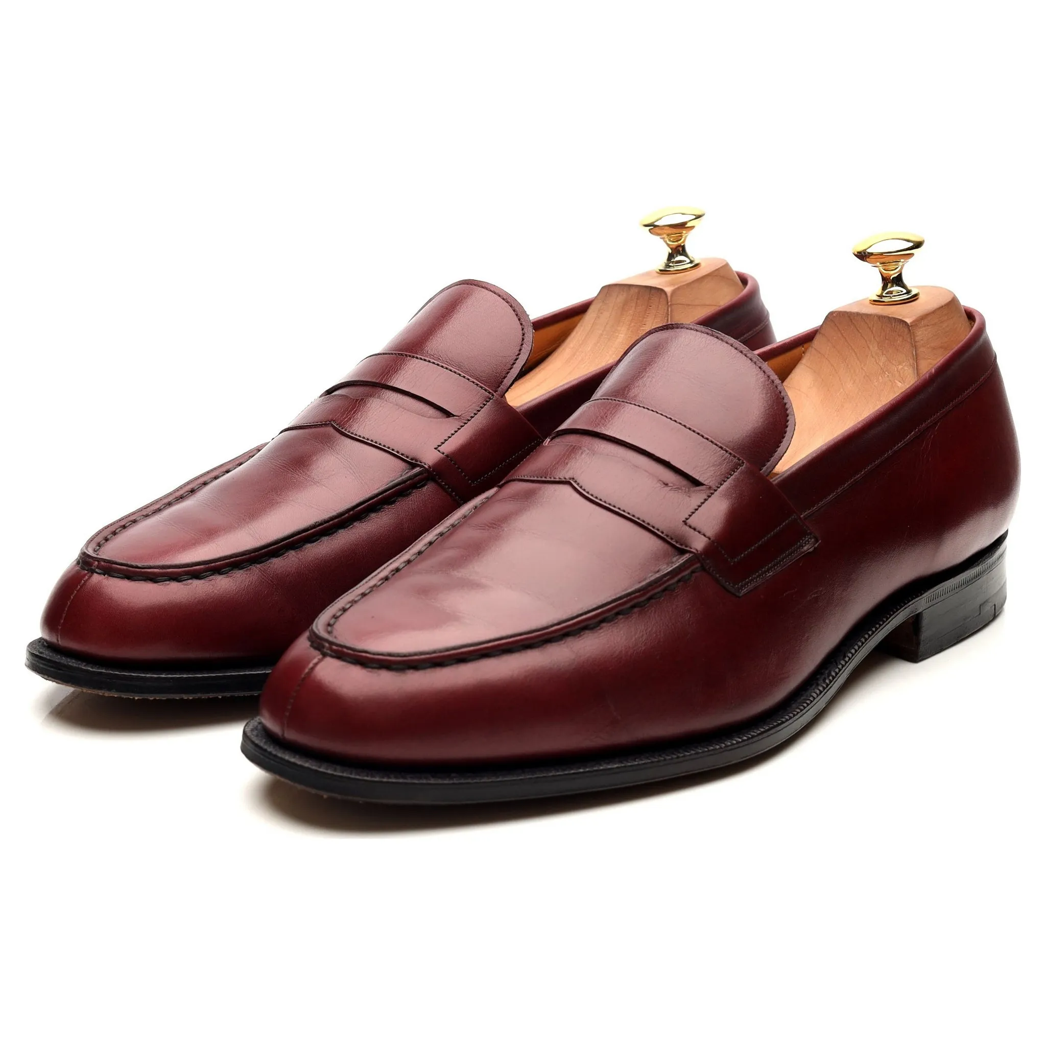 'Hilton' Burgundy Leather Loafers UK 10.5 F