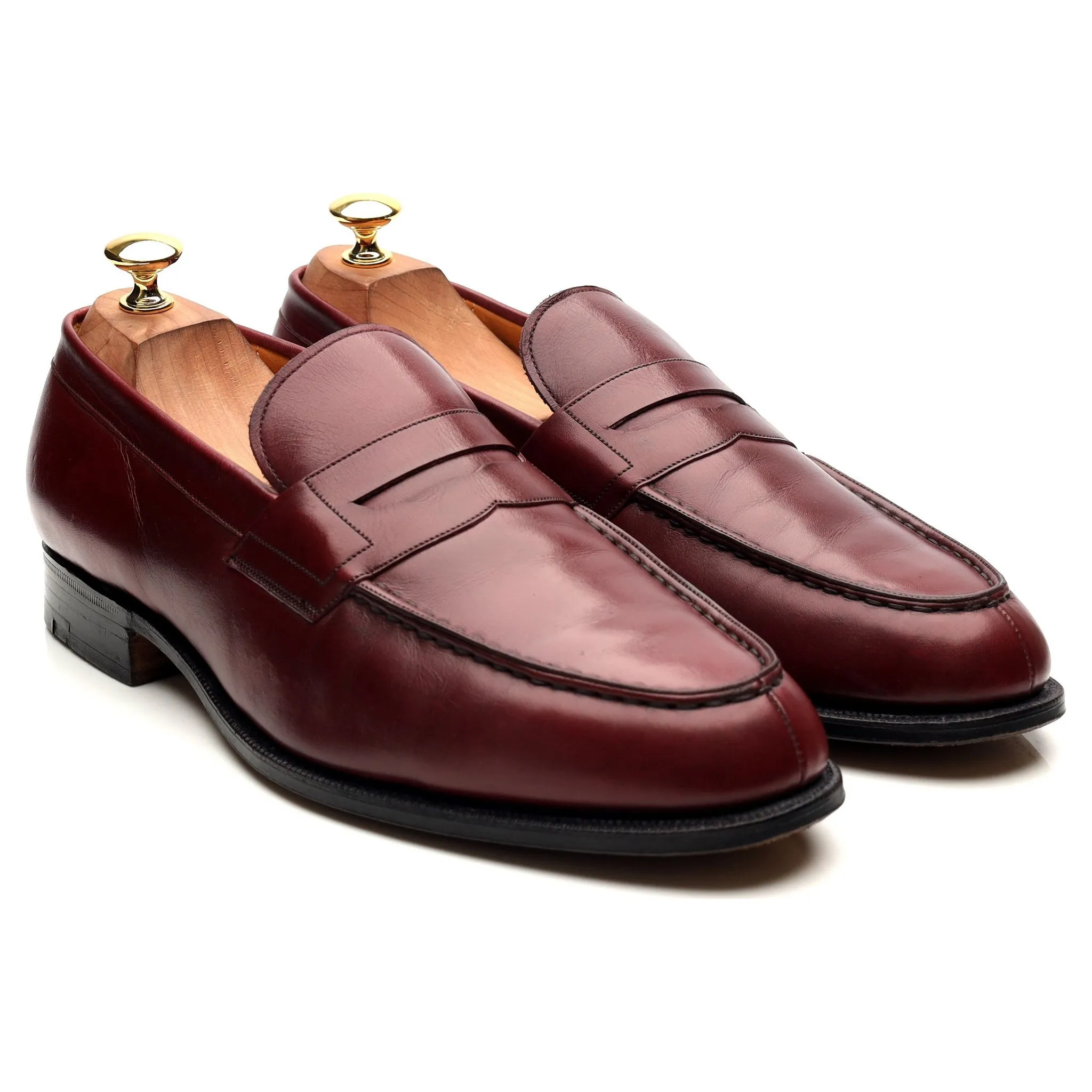 'Hilton' Burgundy Leather Loafers UK 10.5 F