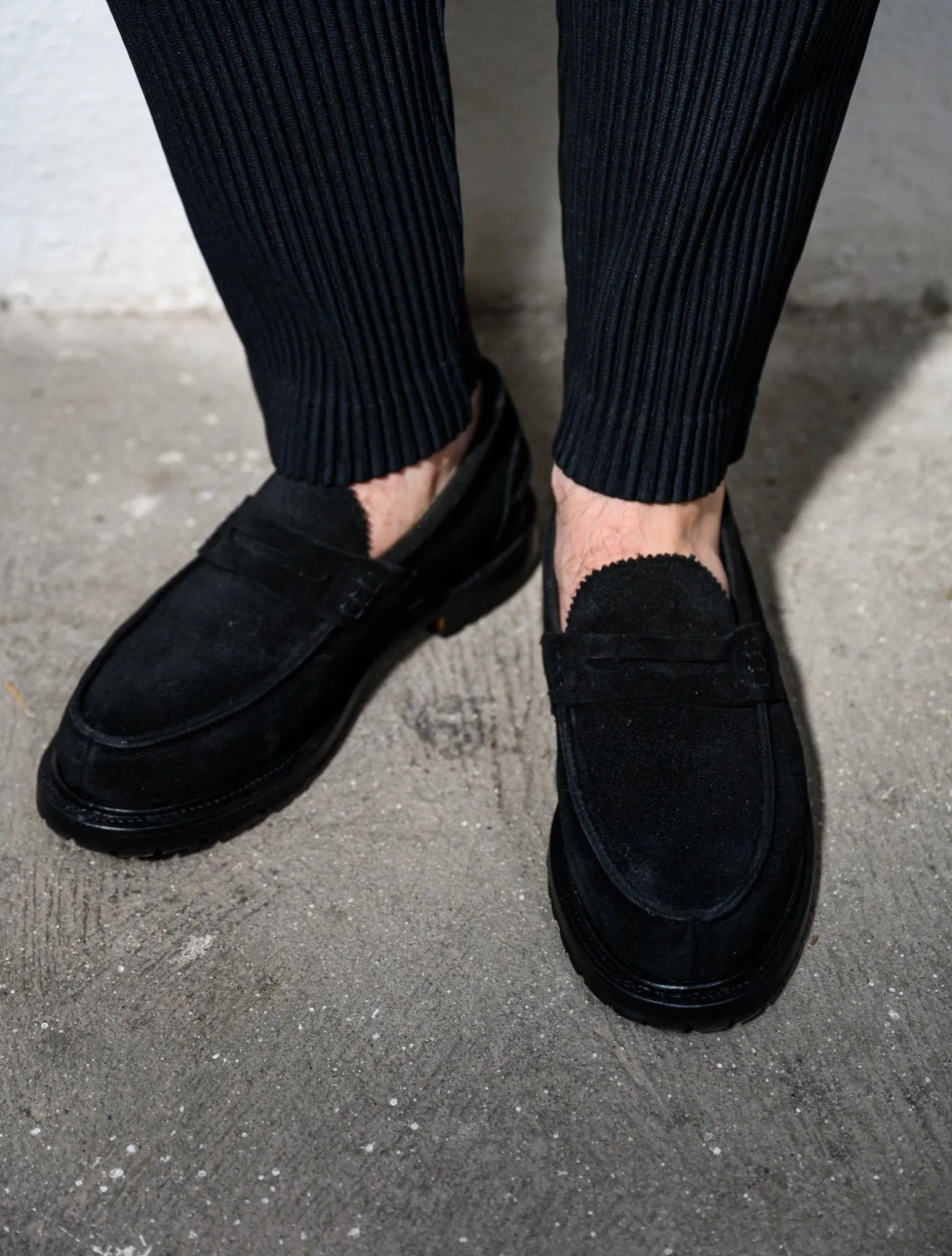 Jack Dress Penny Loafers Black Suede