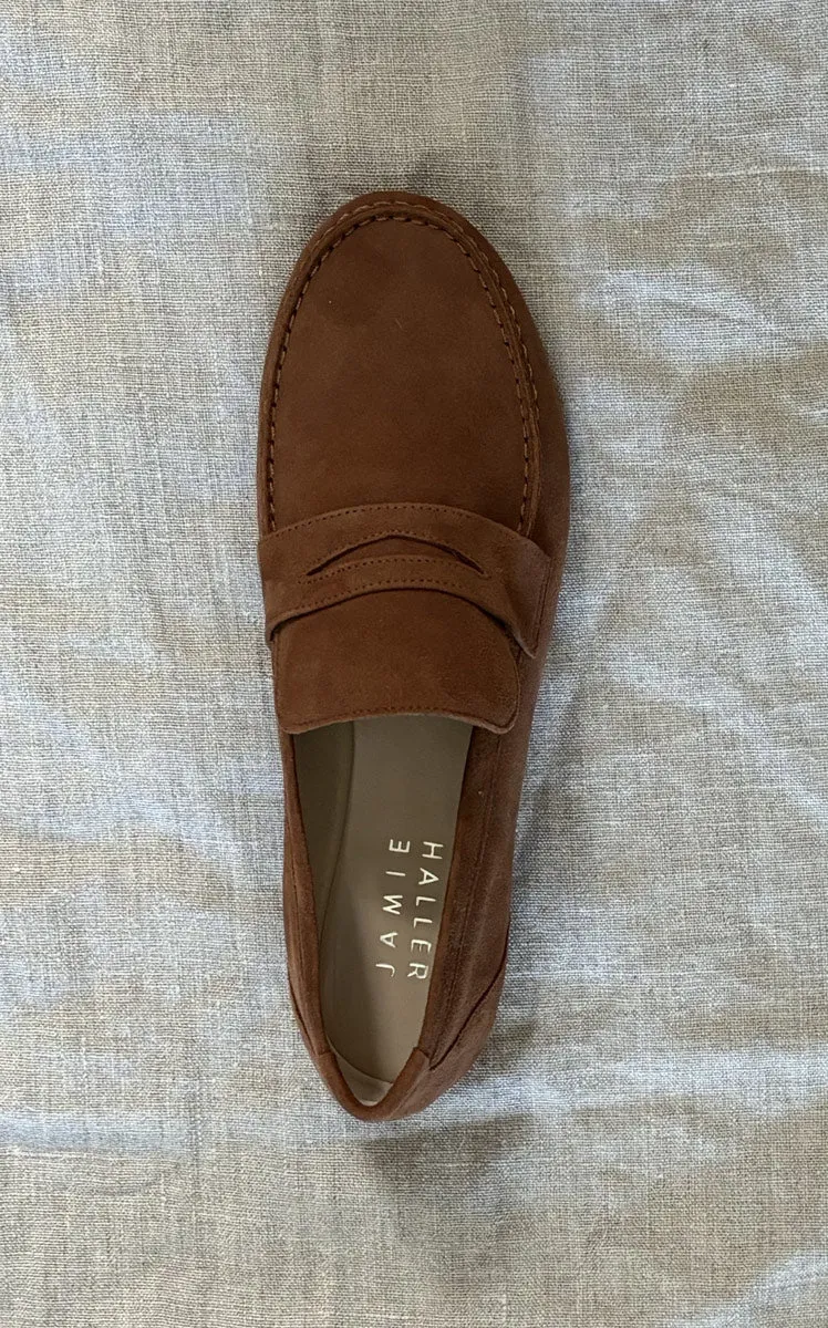 Jamie Haller Suede Loafer in Cafe