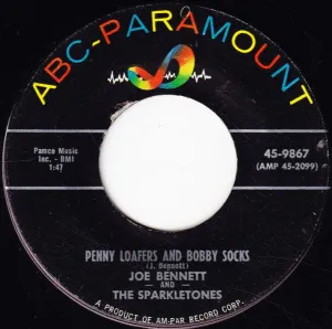 Joe Bennett And The Sparkletones - Penny Loafers And Bobby Socks / Rocket (7", Single) (VG )