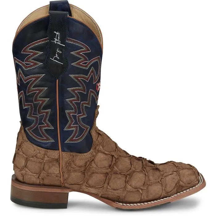 Justin Mens Ocean Front Pirarucu Square Toe Western Boots Style GR5707