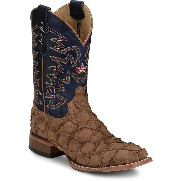 Justin Mens Ocean Front Pirarucu Square Toe Western Boots Style GR5707