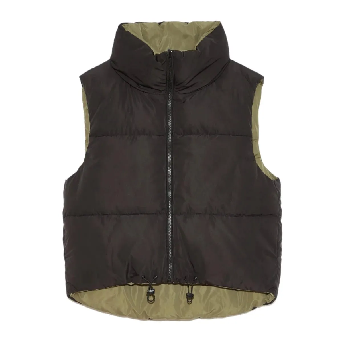 Kansas Reversible Puffer Vest | Black & Army