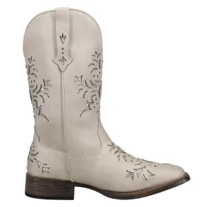 Kennedy Tooled-Inlay Glitter Square Toe Cowboy Boots