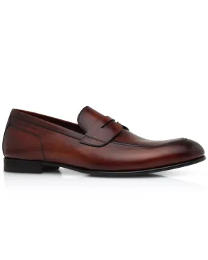 Leather Penny Loafer in Cognac