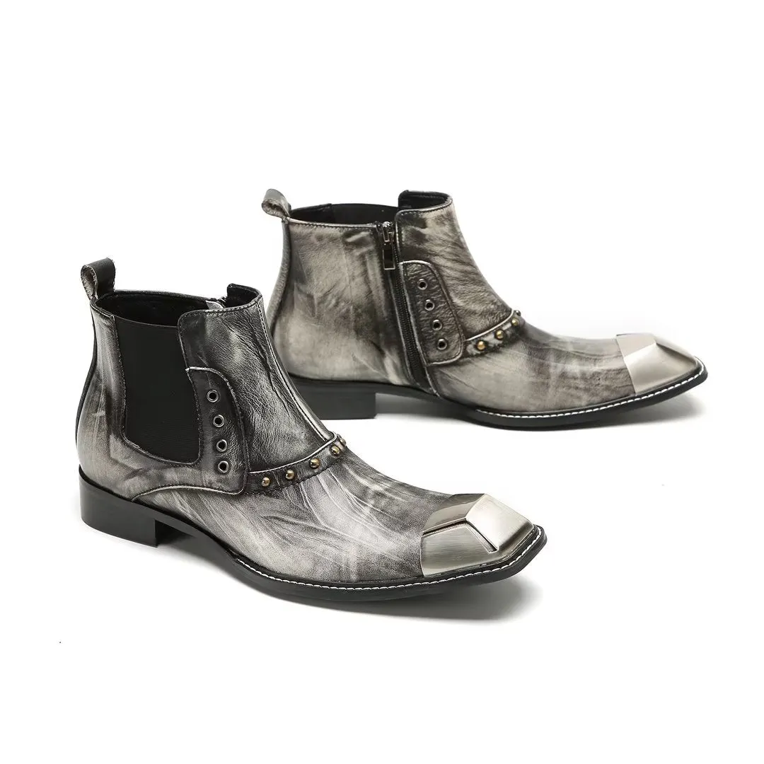 LeatherLux Exquisite Cowhide Ankle Boots 1