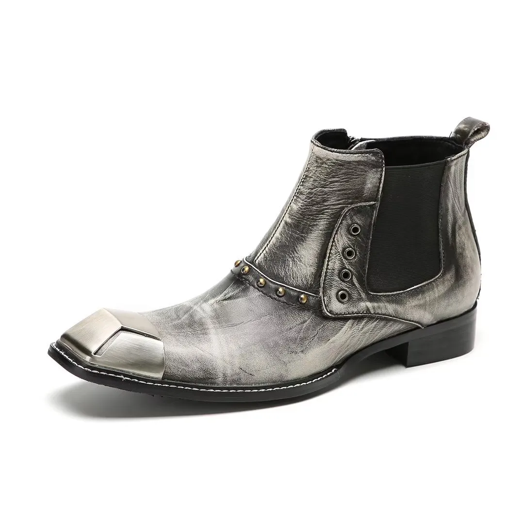 LeatherLux Exquisite Cowhide Ankle Boots 1