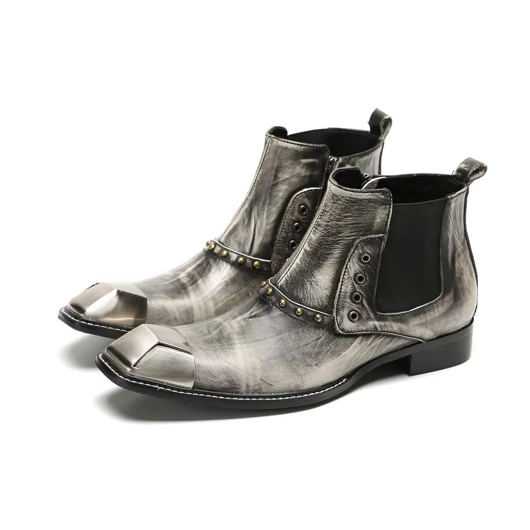 LeatherLux Exquisite Cowhide Ankle Boots 1