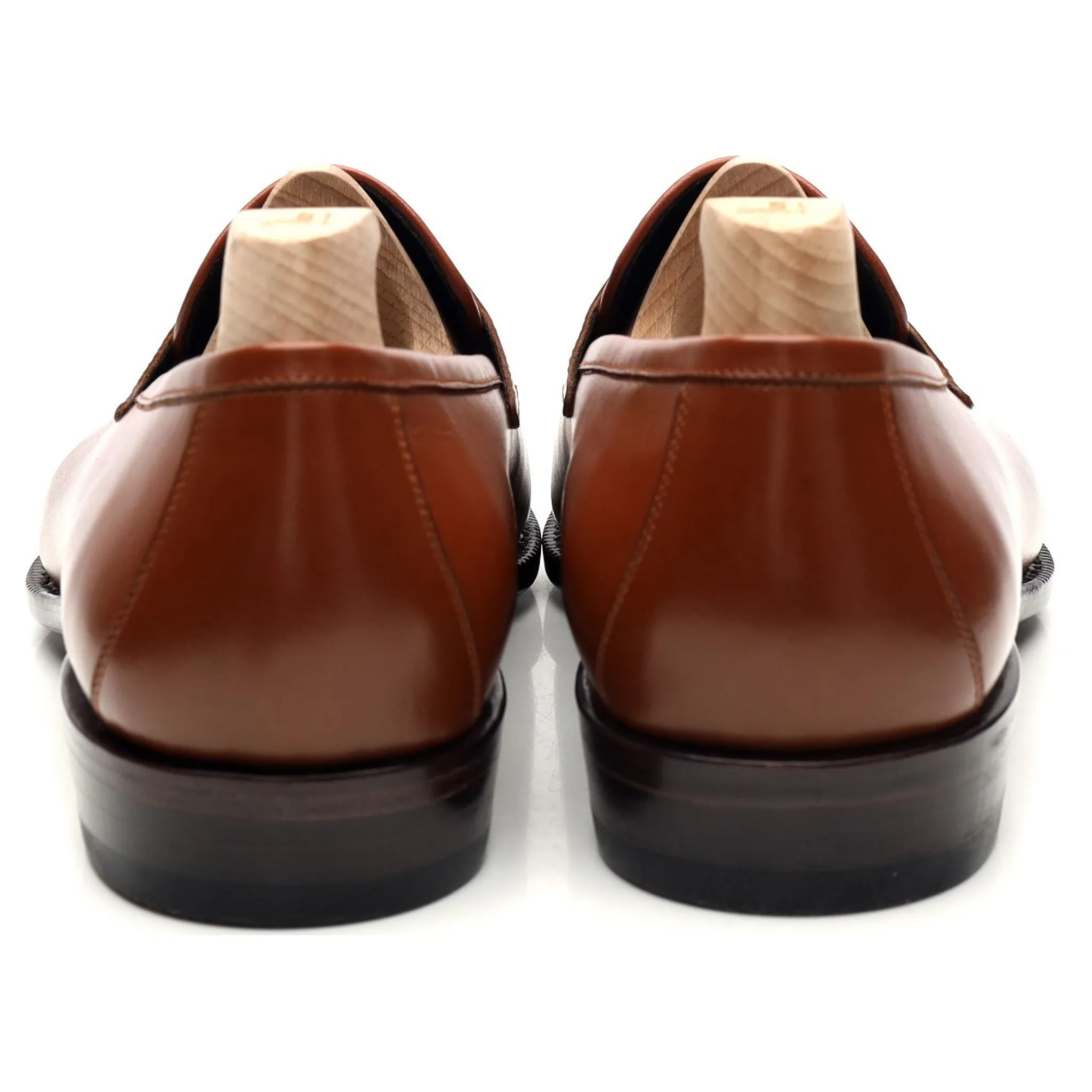 'LOF 814' Tan Brown Leather Loafers UK 8.5