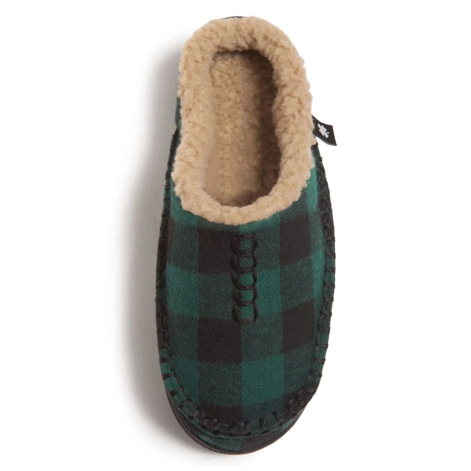 Lucky Brand Boys Buffalo Plaid Memory Foam Clog Slippers, Non Slip Rubber Sole House Shoes, Kids Cozy Fluffy Bedroom Clogs