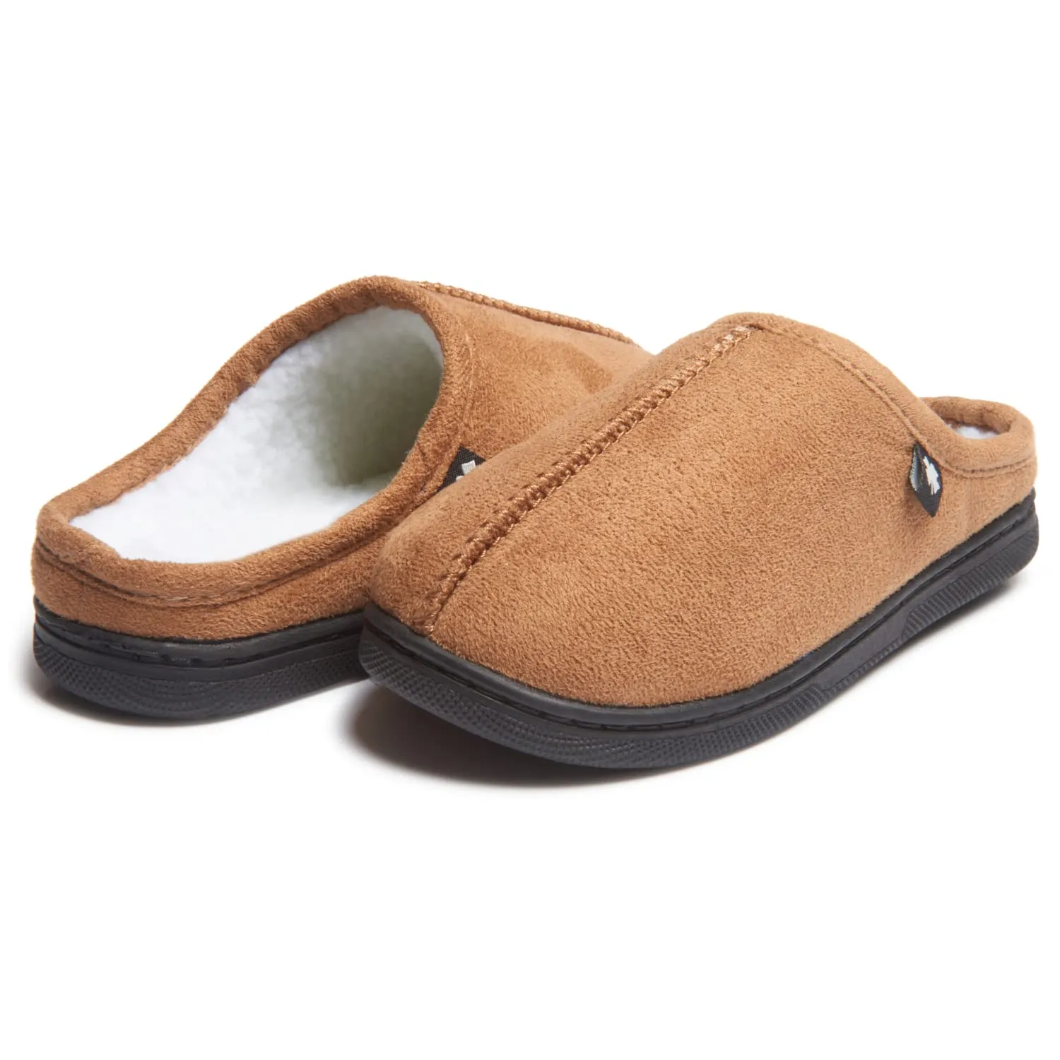 Lucky Brand Boys Memory Foam Microsuede Sherpa Clog Slippers, Fuzzy Non Slip Indoor Outdoor House Shoes, Kids Bedroom Clogs