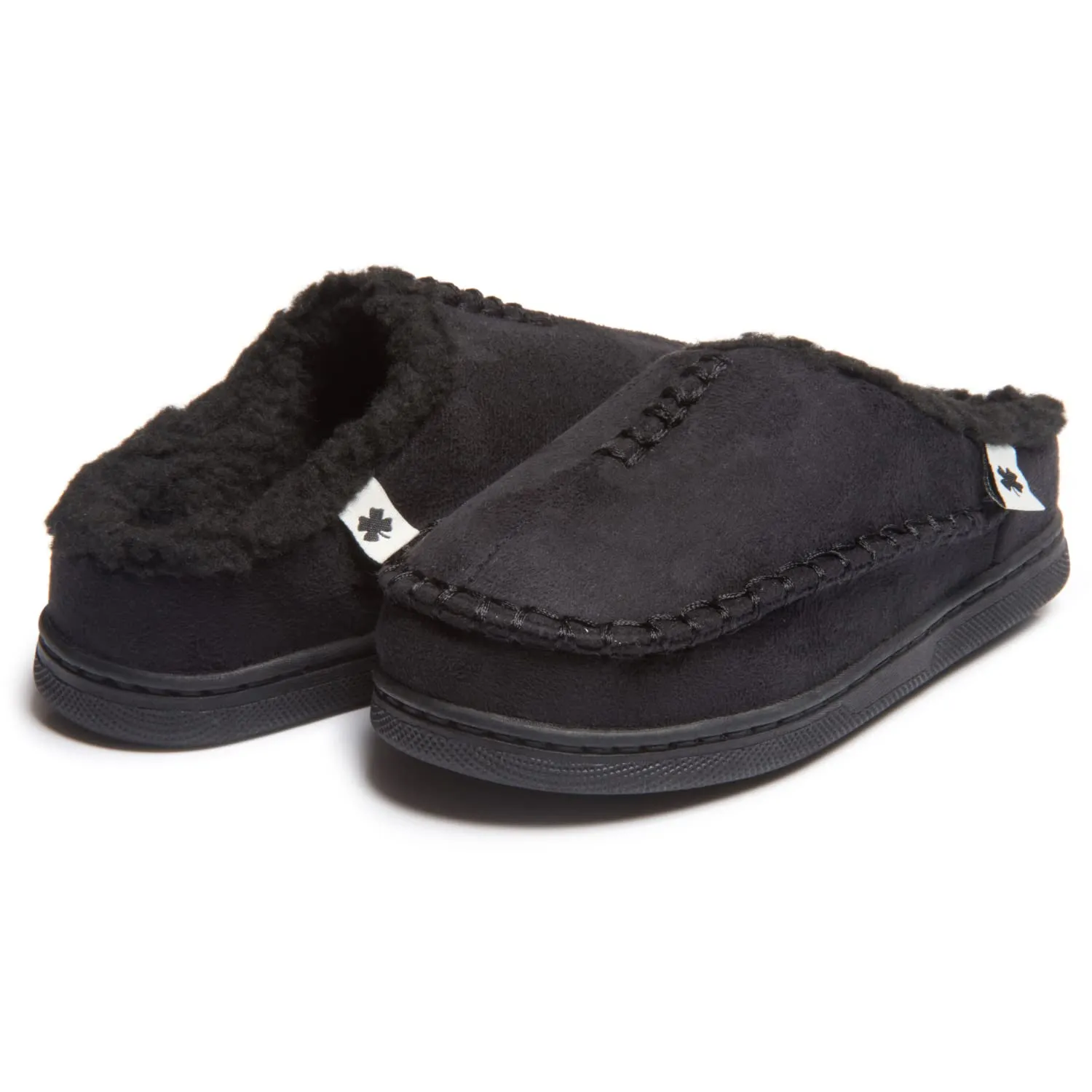 Lucky Brand Boys Micro Suede Clog Slippers, Non Slip Rubber Sole Warm Fuzzy Fluffy House Shoes, Kids Indoor Outdoor Clogs