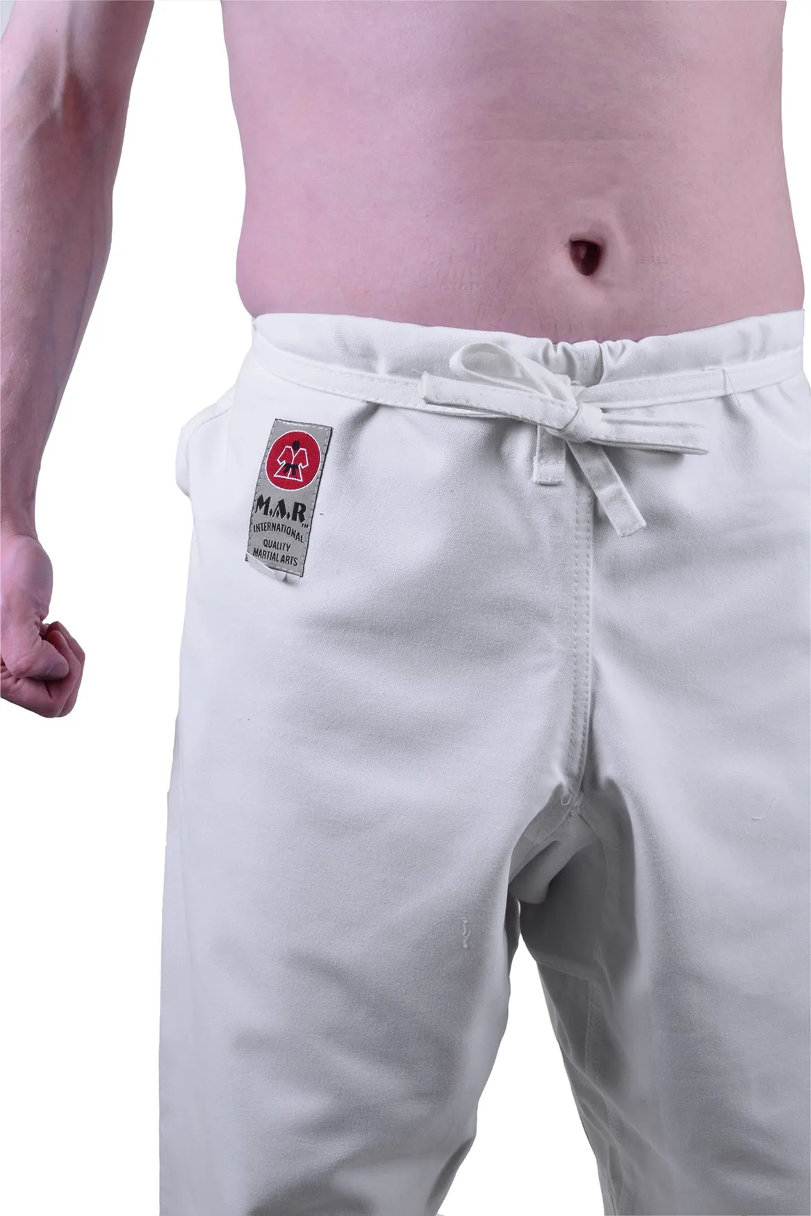 MAR-020C | 14oz White Traditional Karate Trousers