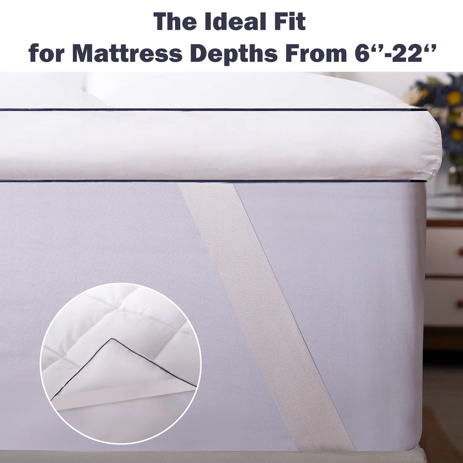 Mattress Topper King Size Pillow Top Bed Protector for Back Pain