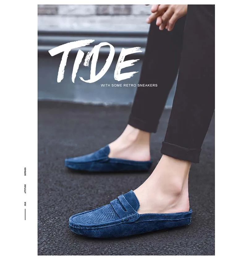 Men's Casual Half Slippers  Honeycomb Comfortable Breathable Lightweight Loafers Walking Beans Shoes