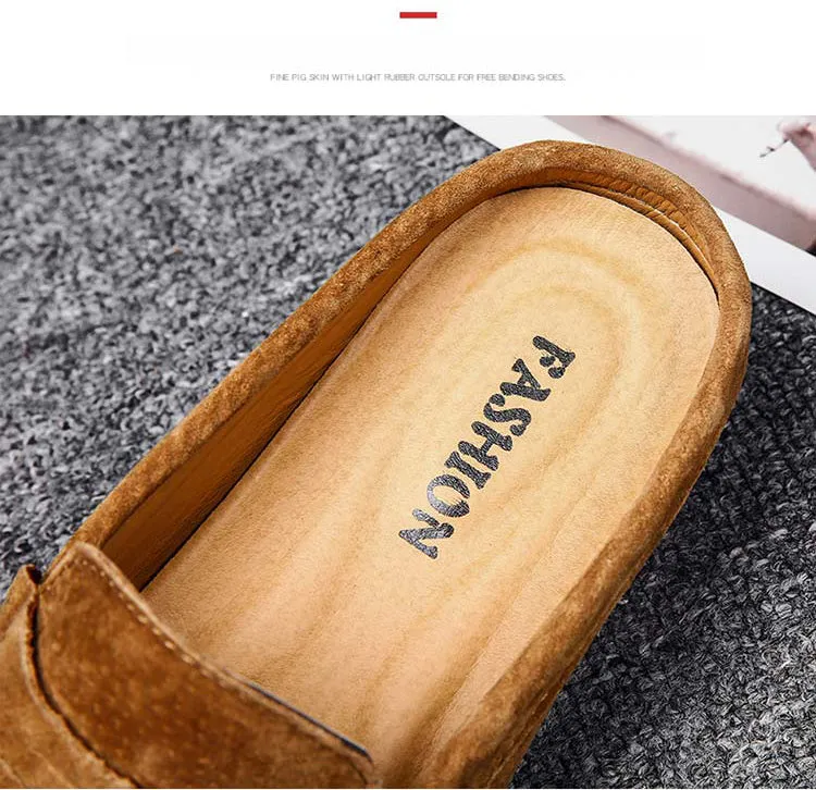 Men's Casual Half Slippers  Honeycomb Comfortable Breathable Lightweight Loafers Walking Beans Shoes