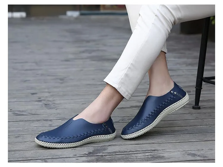 Men's Casual Handmade Leather Loafer Shoes Breathable Hole Slip On Driver Moccasins Hollow