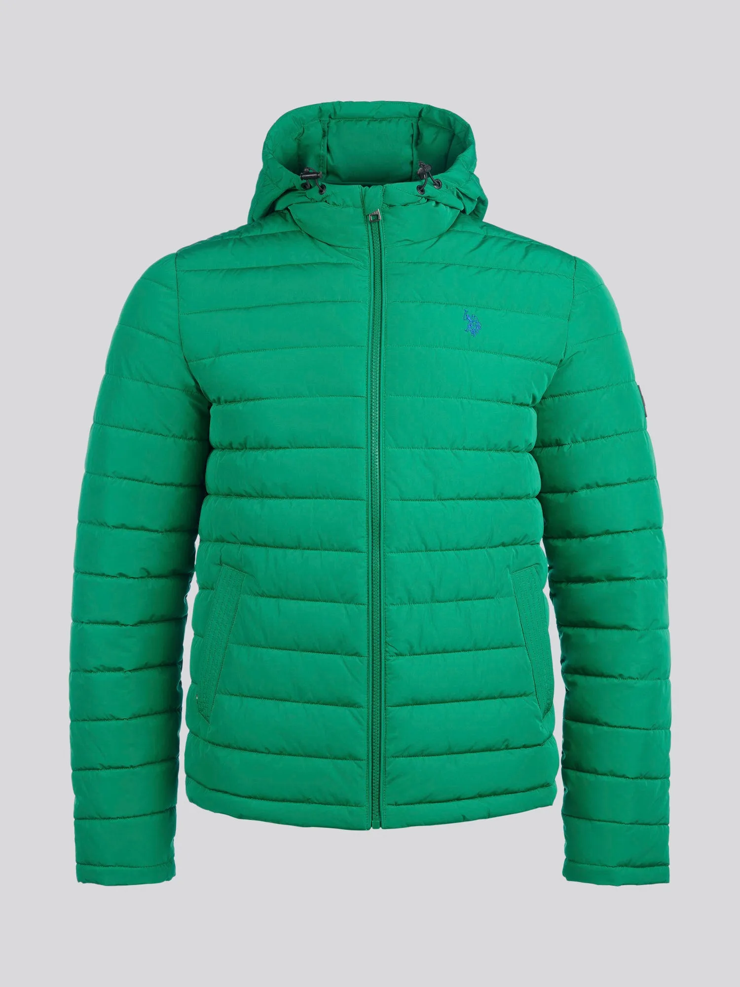 Mens Lightweight Quilt Hooded Puffer Jacket in Lush Meadow