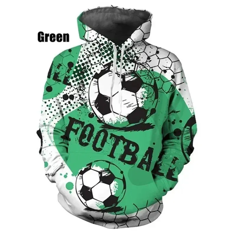 Men's Soccer Pattern Hoodie Sweatshirt