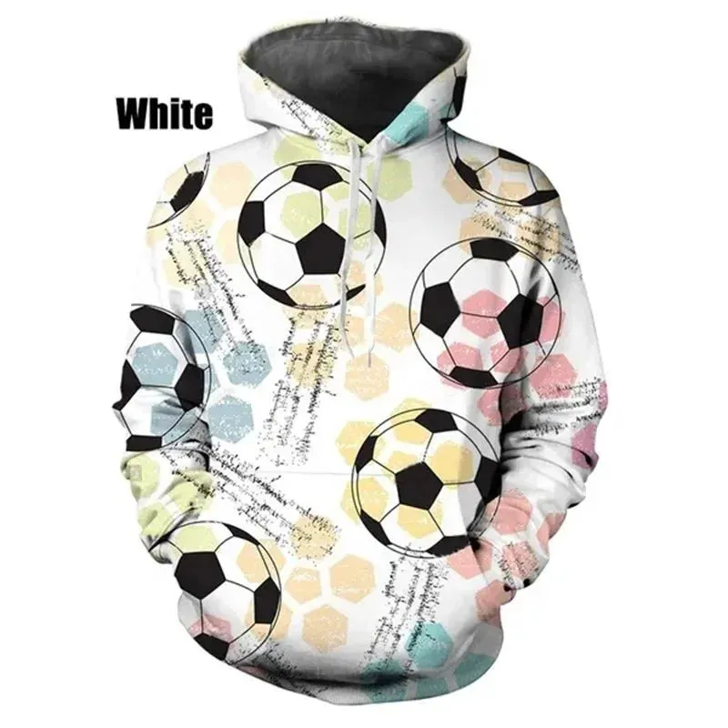 Men's Soccer Pattern Hoodie Sweatshirt