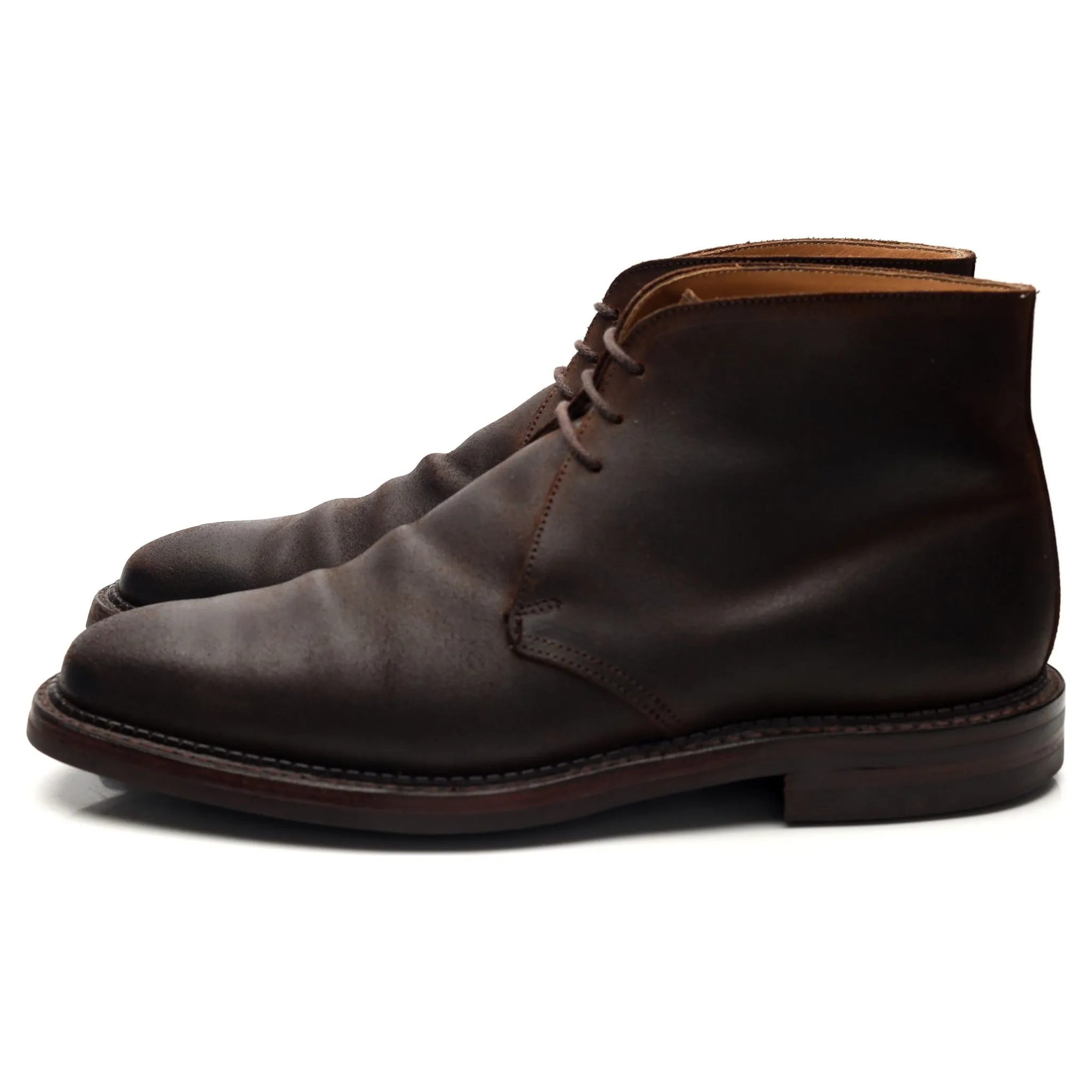 'Molton' Dark Brown Rough-Out Suede Chukka Boots UK 7 E