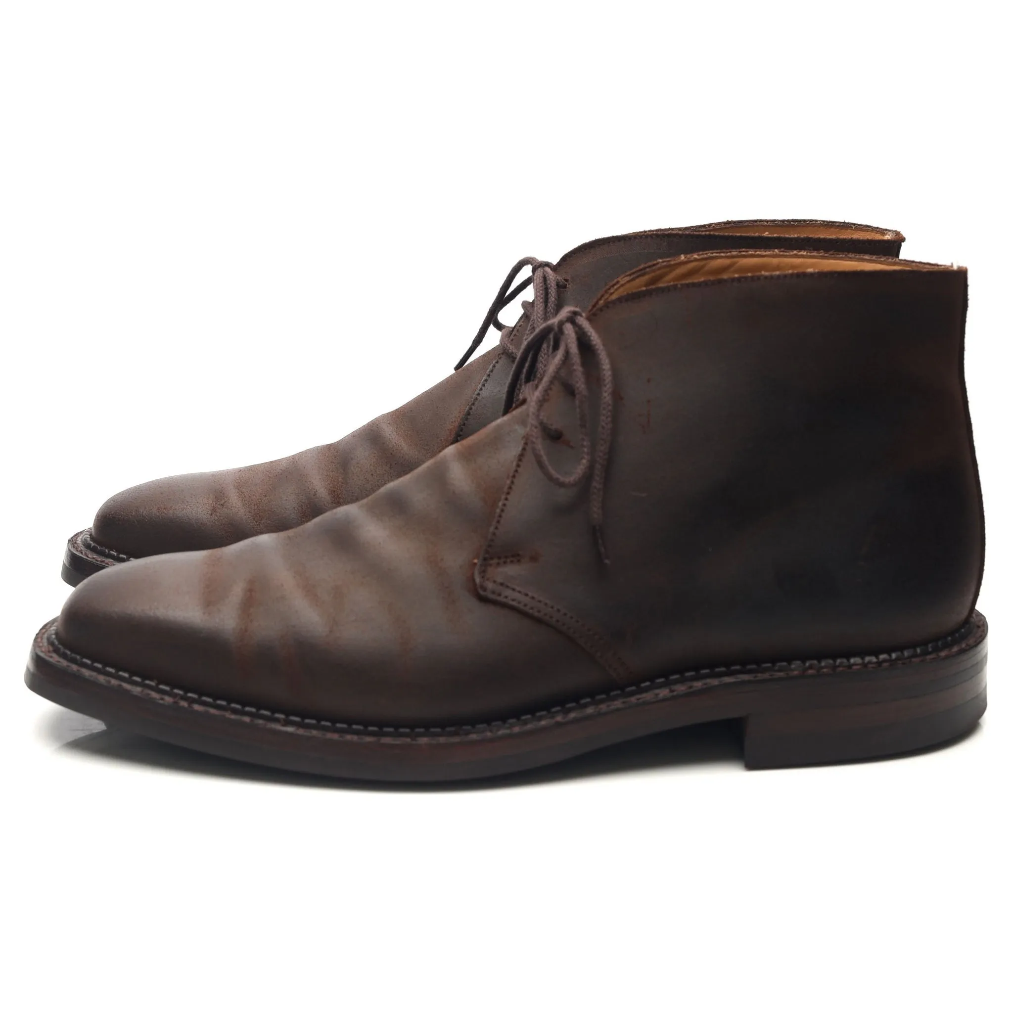 'Molton' Dark Brown Rough-Out Suede Chukka Boots UK 8.5 E