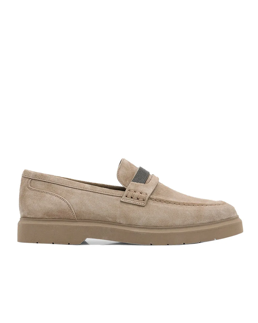 Monili Suede Penny Loafer in Light Brown