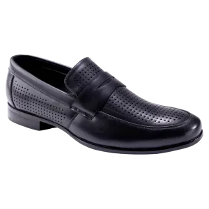 Montique Black Men's Slip-On Dress Shoes Penny Strap Loafer