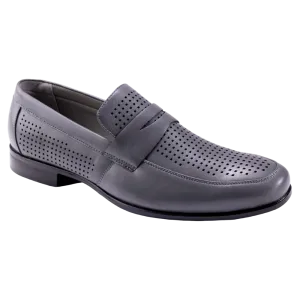 Montique Grey Men's Slip-On Dress Shoes Penny Strap Loafer